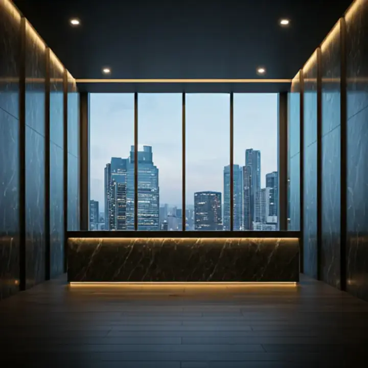 Minimalist high-end studio interior