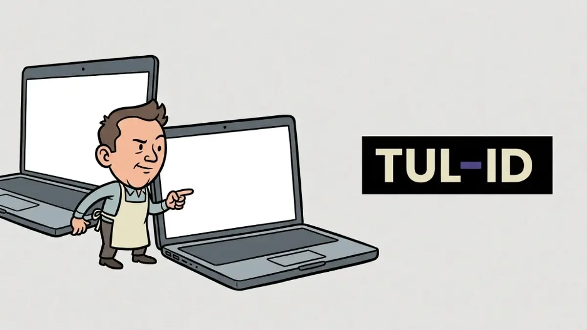 Two browser windows on one laptop showing the same shop page at two slightly different addresses