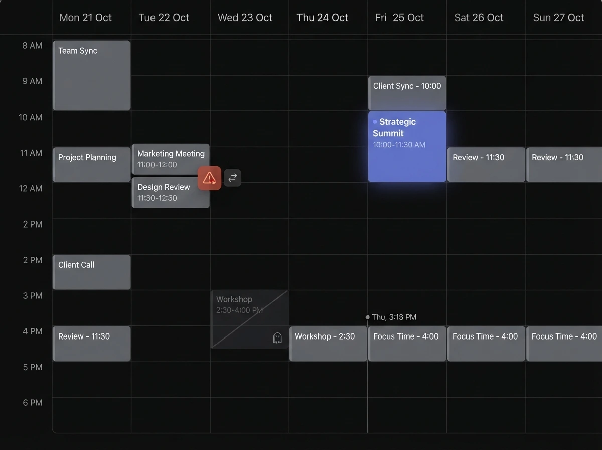 A phone showing a day of appointment slots beside a paper planner on a reception desk in daylight